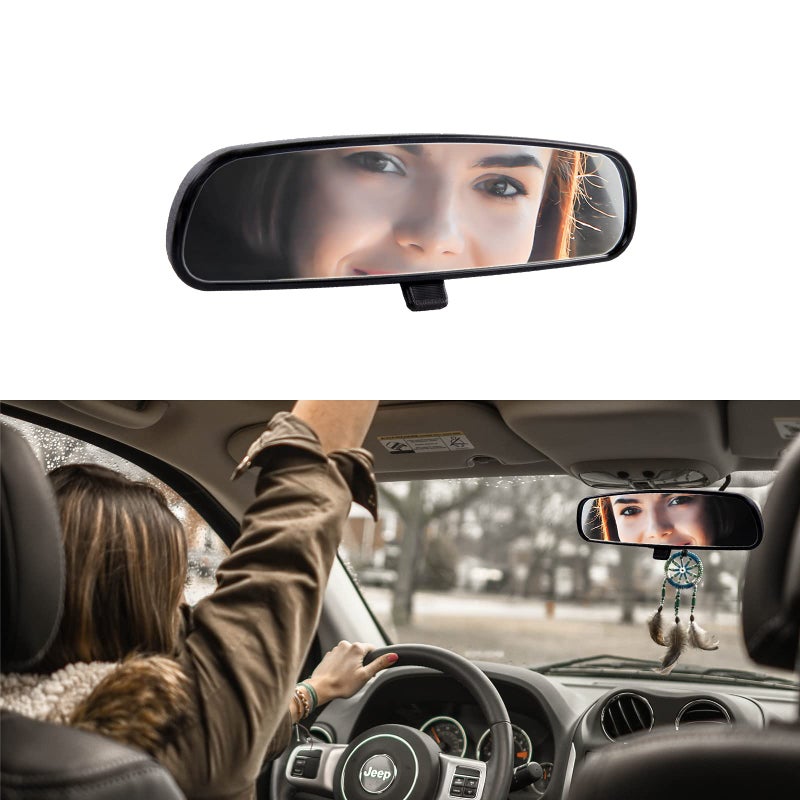 JINGEA Genuine Jeep Rear View Mirror  Day Night Mirror  Interior Rearview Mirror Kit Compatible With  1987-2012 Wrangler YJ  TJ  JK  2002-2013 Cherokee  2007-2016 Compass  2011-2017 Patriot Replace 8993-023K - Image 1